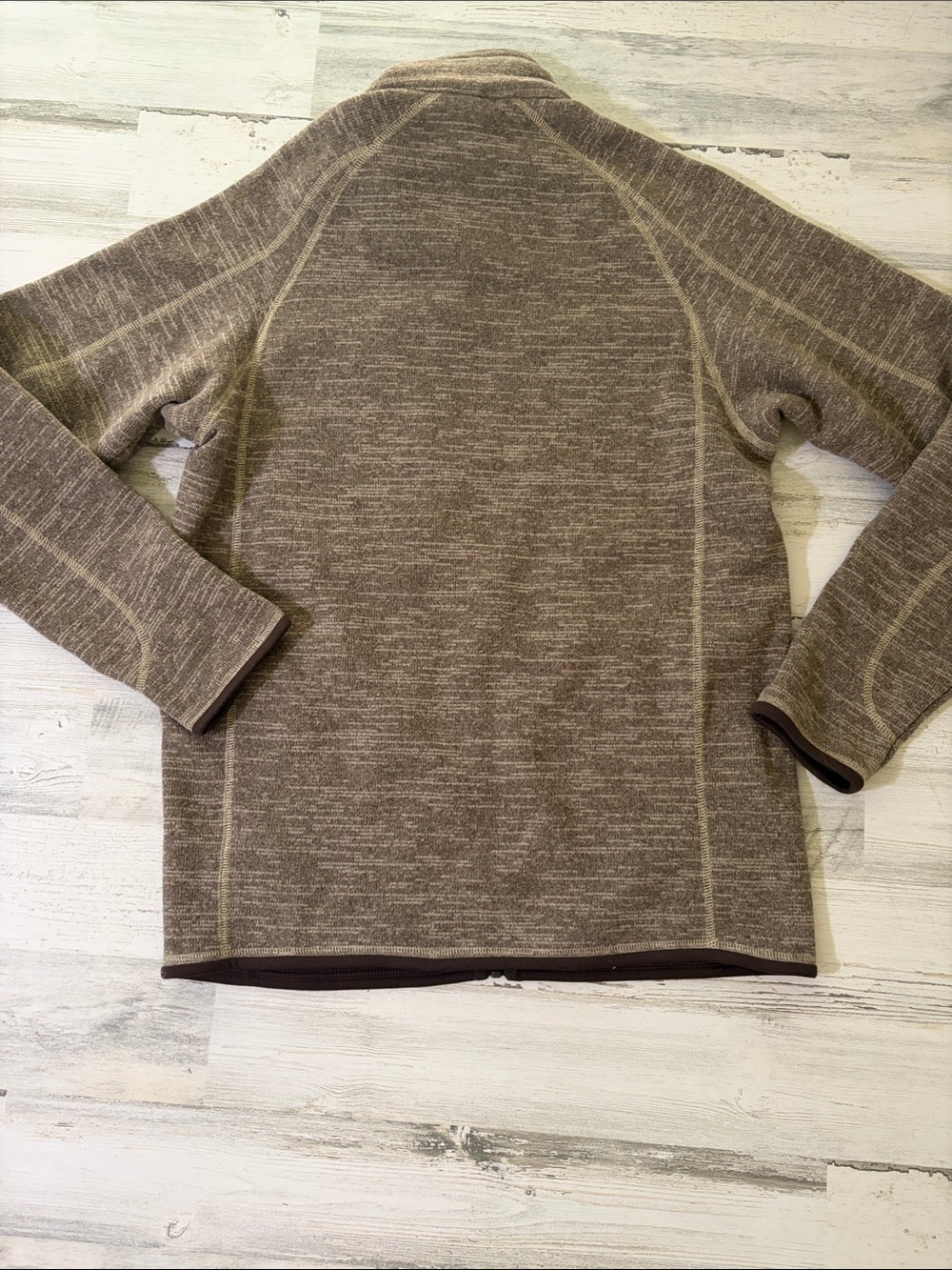 Patagonia Heathered Brown Full-Zip Fleece Jacket Size Medium - Picture 5 of 9